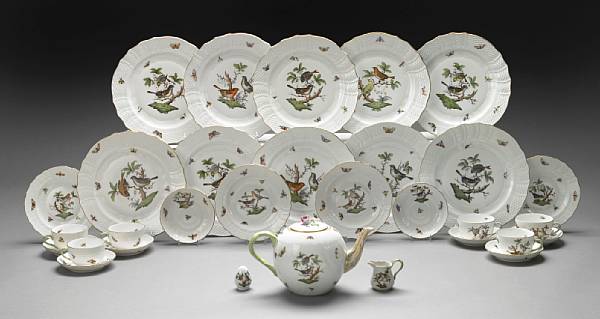 Appraisal: A Herend porcelain part dinner service th century In the