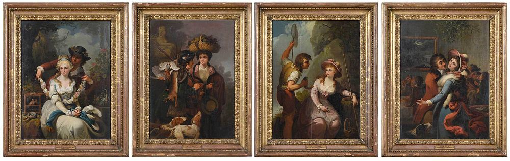 Appraisal: Attributed to William Hamilton British - Four fine allegorical paintings