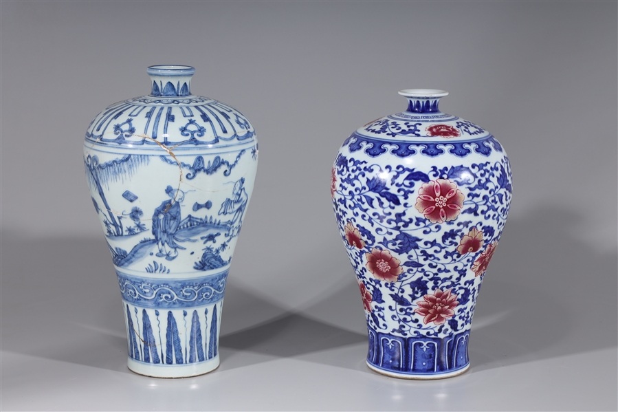 Appraisal: Two Chinese porcelain vases one with red and blue underglaze