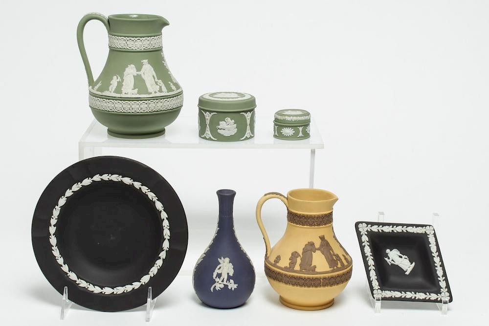 Appraisal: Wedgwood Jasperware Pottery Group of Items Wedgwood Jasperware Neoclassical pottery