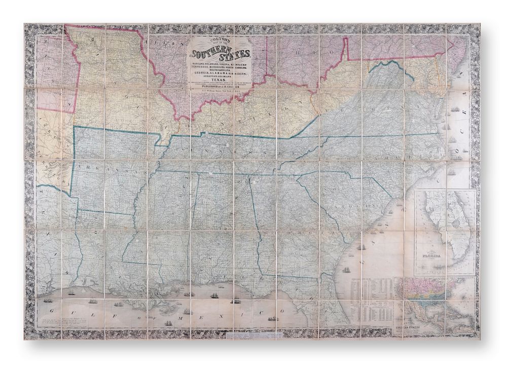 Appraisal: AN ANTIQUE CIVIL WAR MAP Colton's Map of the Southern