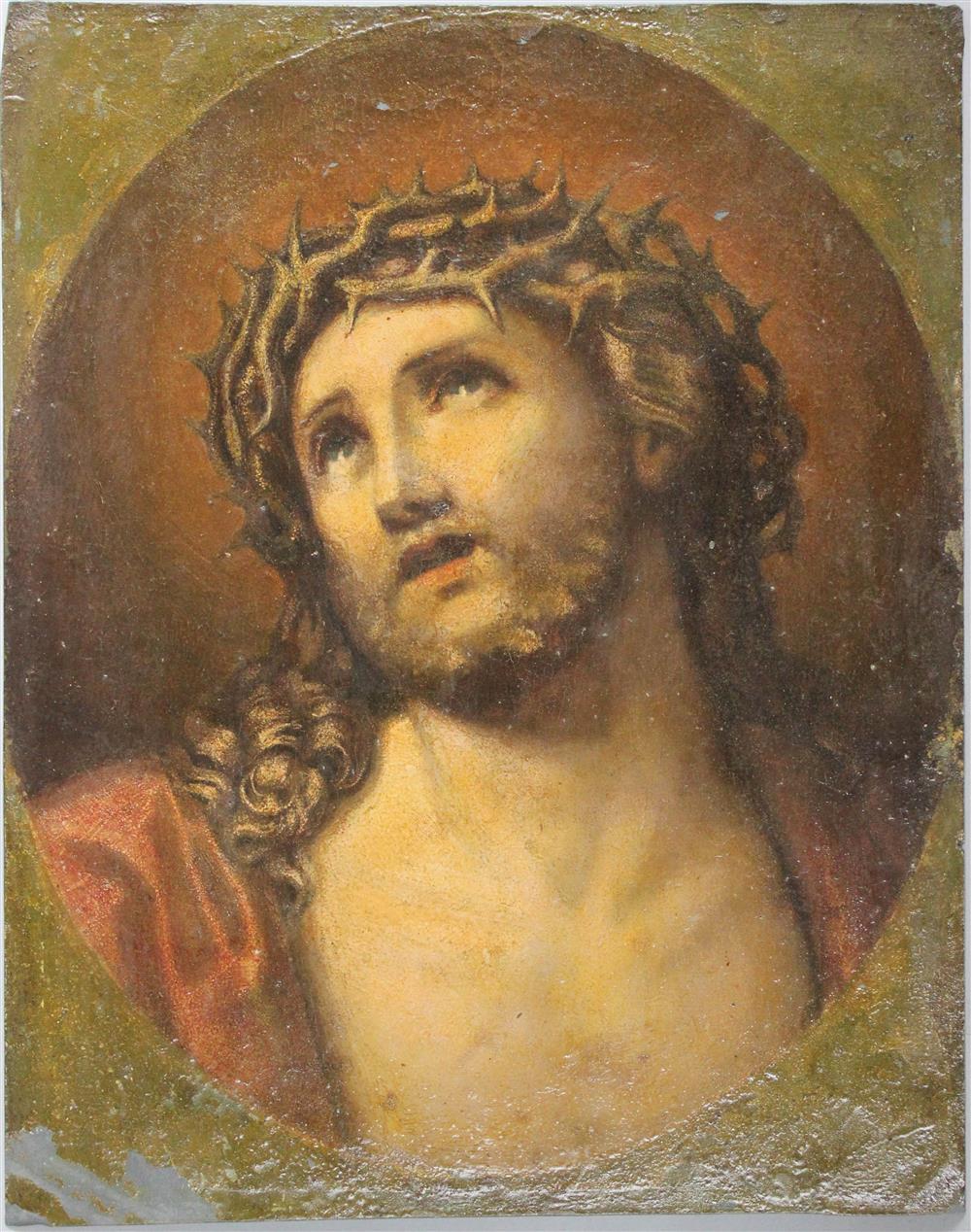 Appraisal: STYLE OF CARLO DOLCI TH CENTURY CHRIST WITH THORNS Oil