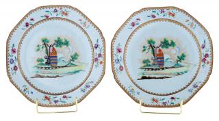 Appraisal: Pair Chinese Export Porcelain Armorial Plates circa Arms of Clarke