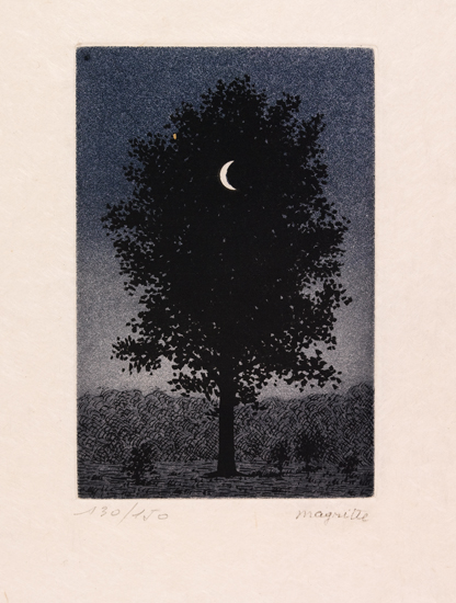 Appraisal: REN MAGRITTE Le Septembre Color etching on Japon nacr x