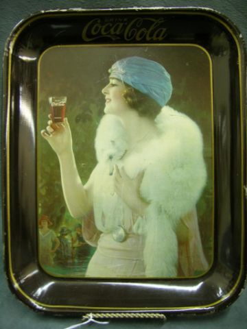 Appraisal: Original Coke tray Flapper Girl considerable surface scratching from use