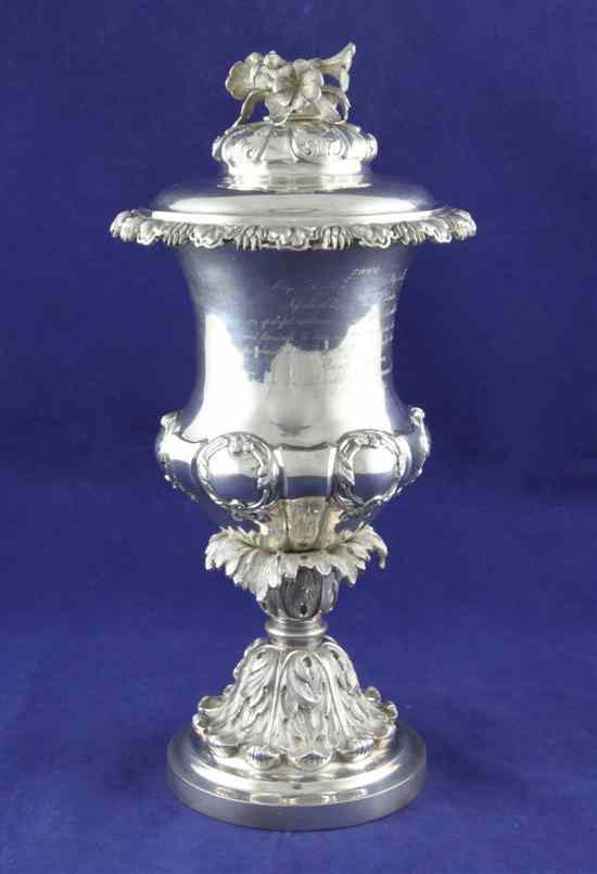 Appraisal: A mid th century Indian Colonial silver military related presentation