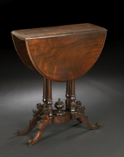 Appraisal: Victorian Rosewood Drop-Leaf Occasional Table third quarter th century of