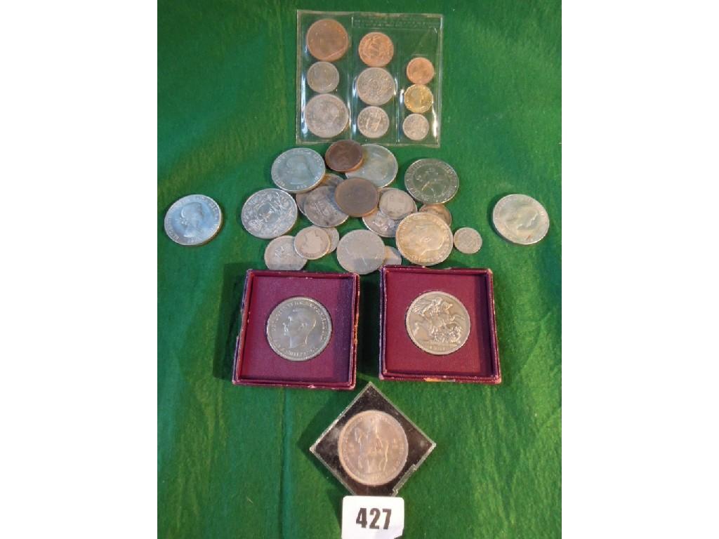 Appraisal: A small quantity of English coinage crowns etc Victorian and