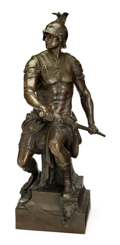 Appraisal: Emile Louis Picaut - la vaillance Bronze medium brown patina