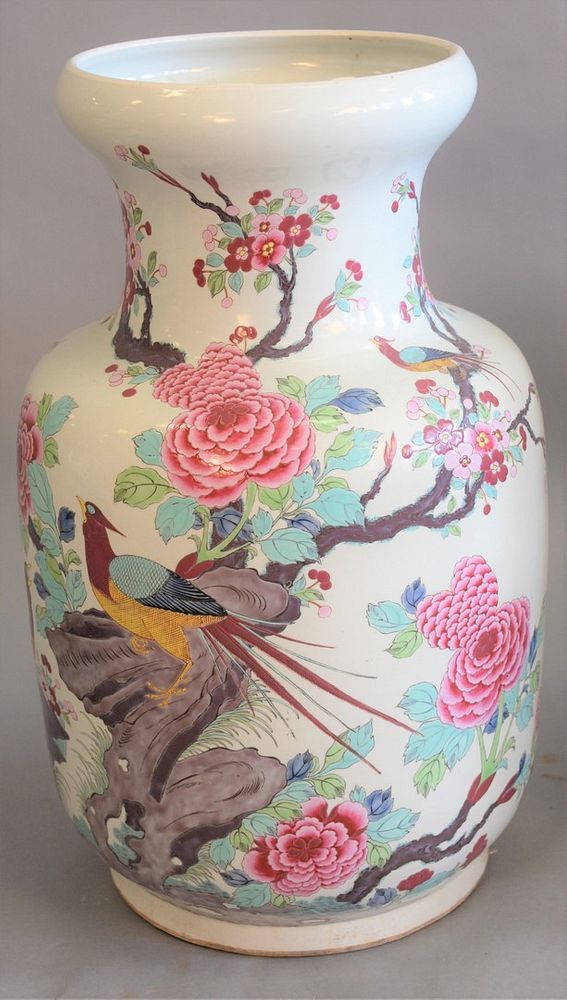 Appraisal: Large Chinese porcelain vase with painted phoenix bird and flowers