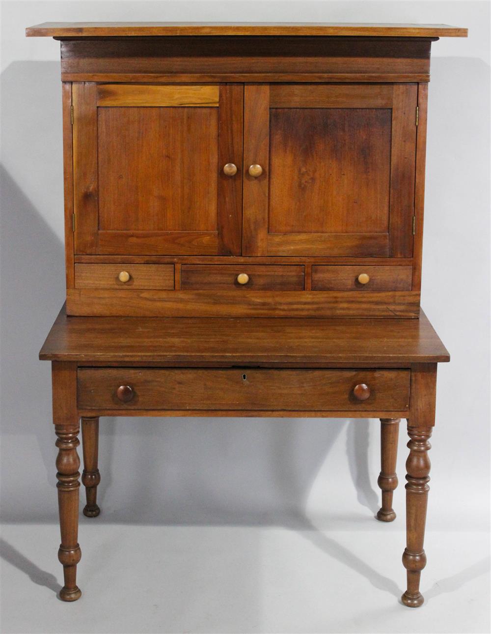 Appraisal: LATE SHERATON PLANTATION DESK having a straight cornice with hinged