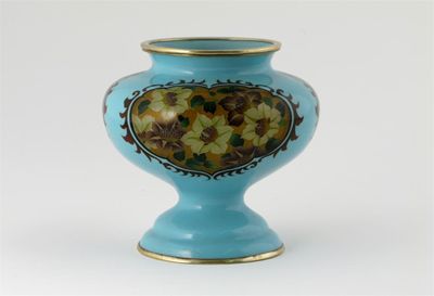 Appraisal: An unusual Japanese enamel vase the body with three heart-shaped