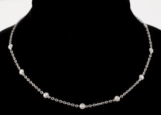 Appraisal: Ladies k White Gold Diamond Chained Necklace Ladies k white