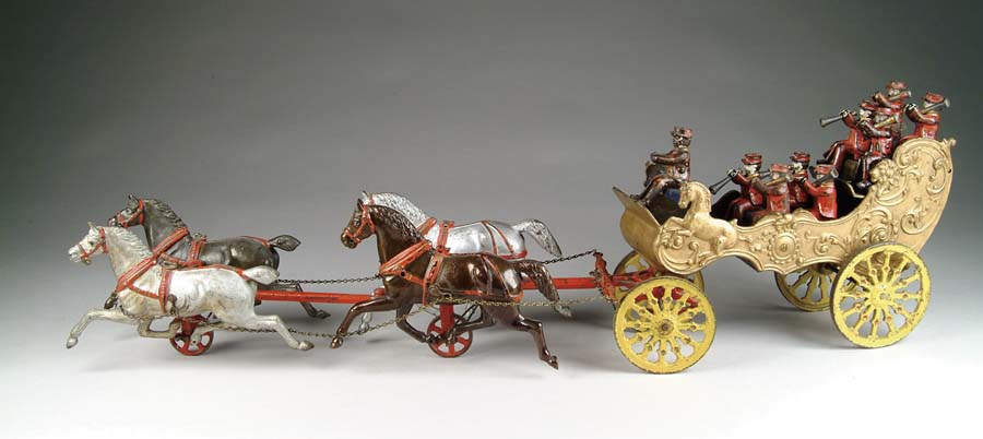 Appraisal: RARE IVES BANDWAGON WITH FOUR HORSES This is an extremely