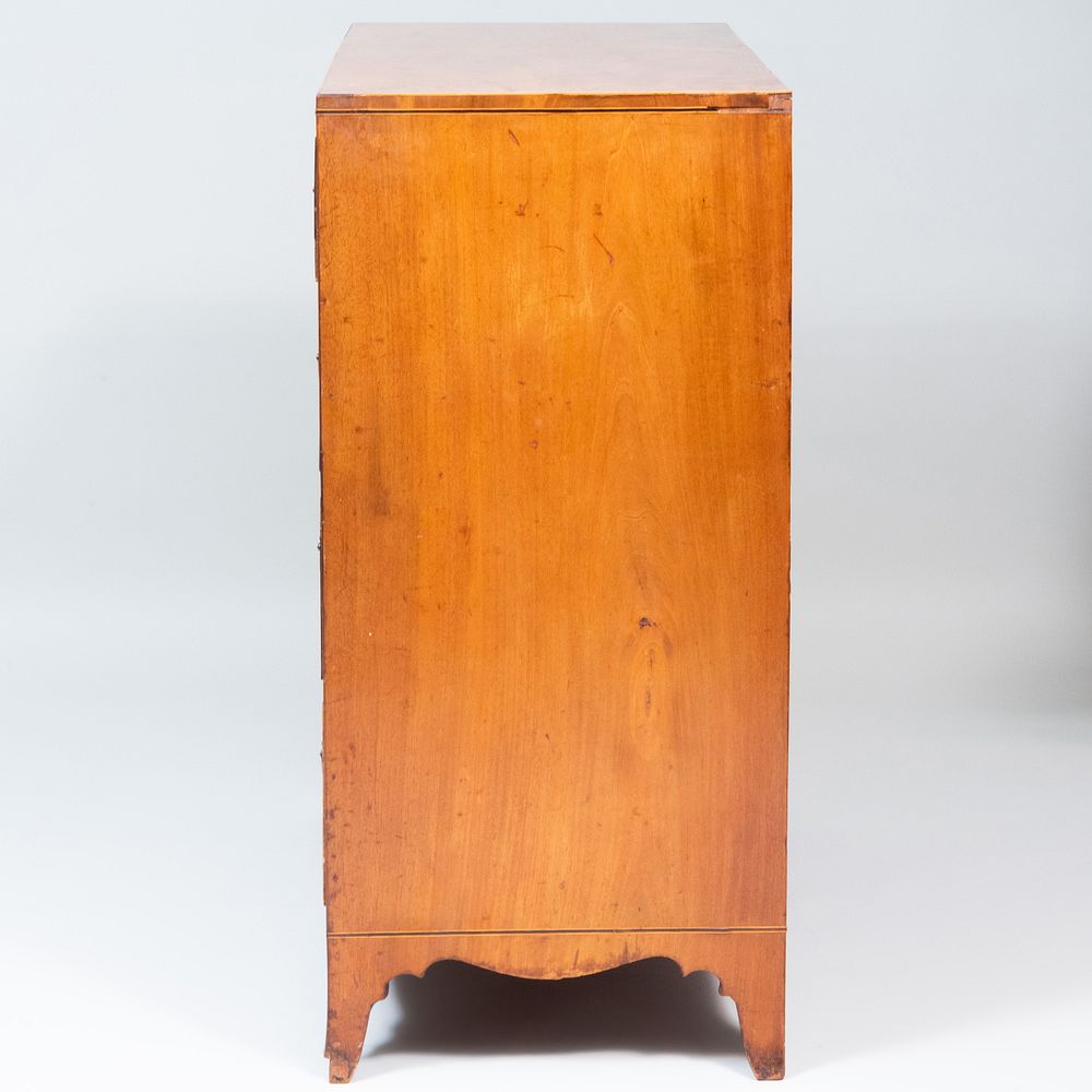 Appraisal: George III Mahogany Boxwood and Ebony Inlaid Tall Chest of