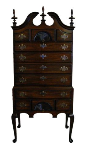 Appraisal: Kindel Grand Rapids Chippendale Highboy chest-on-chest style with eleven drawers