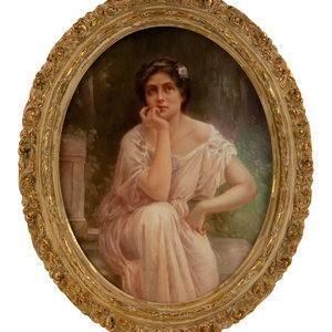 Appraisal: A Continental Porcelain Plaque After William-Adolphe Bouguereau EARLY TH CENTURY