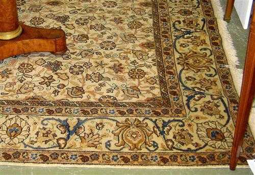 Appraisal: TABRIZ old White ground entirely patterned with floral motifs in