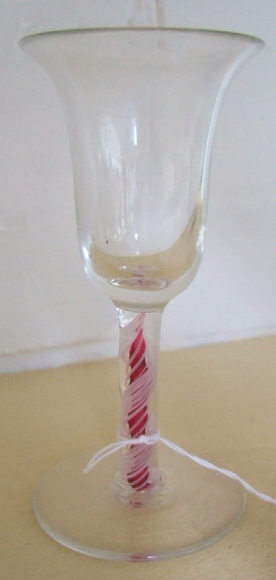 Appraisal: A colour twist wine glass probably th century with flared