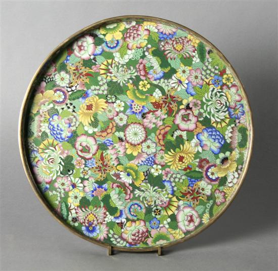 Appraisal: A Circular Cloisonne Tray Diameter inches