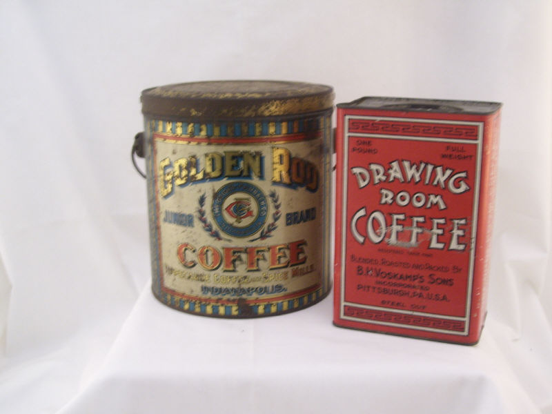 Appraisal: - Advertising Coffee Tins Includes Golden Rod Coffee Tippecanoe Coffee