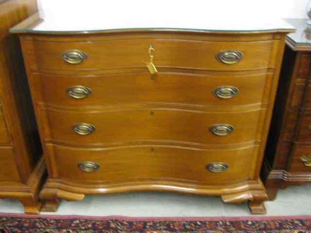 Appraisal: Biggs Mahogany Chest of Drawers drawer glass top '' tall