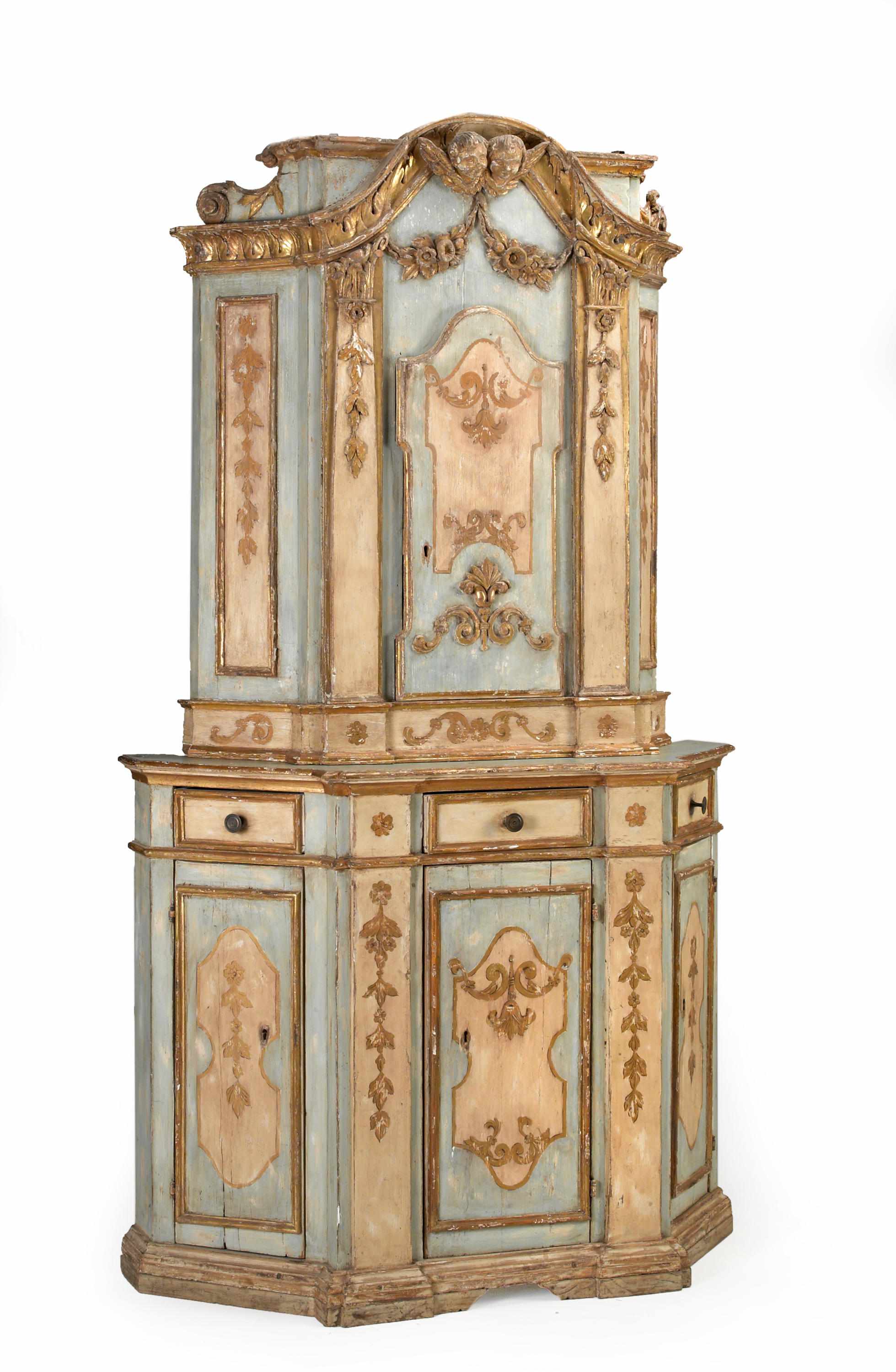 Appraisal: A Venetian Neoclassical polychrome decorated cabinet fourth quarter th centuryheight