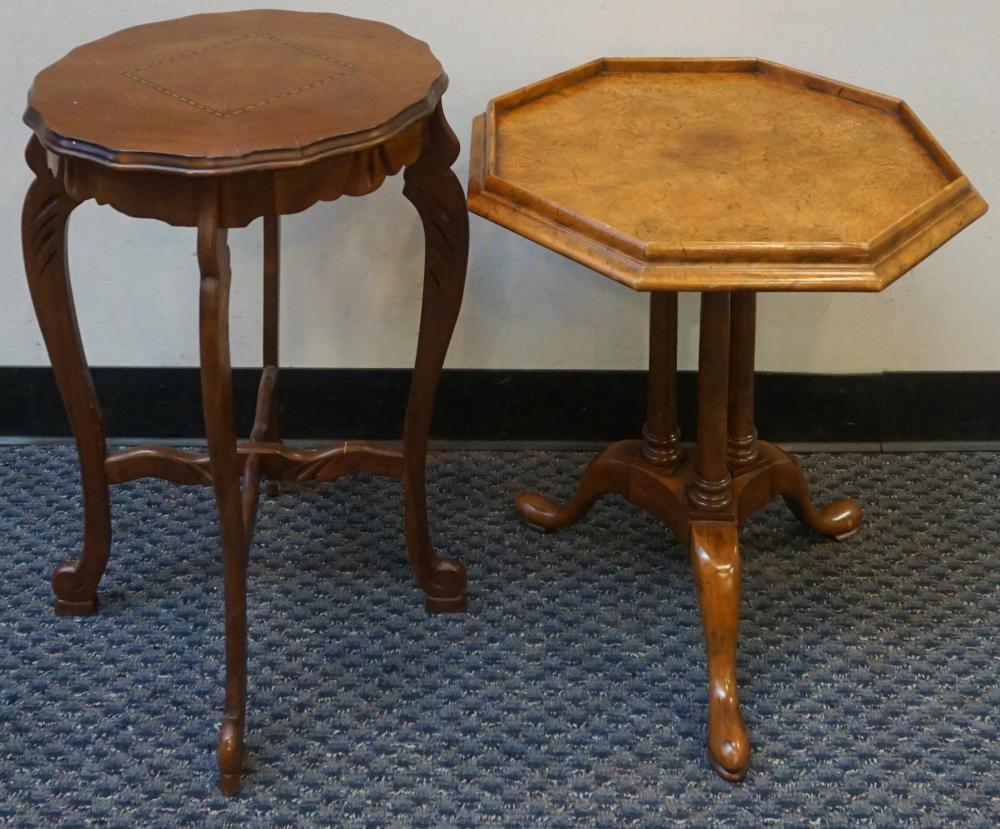 Appraisal: Queen Anne Style Burlwood Octagon Top Lamp Table and Inlaid