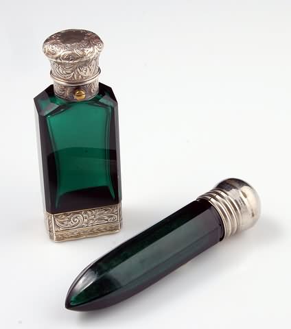 Appraisal: A bullet shaped vial with screw top and internal stopper