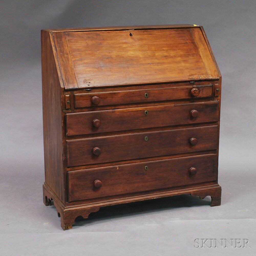 Appraisal: Chippendale Cherry Slant-lid Desk New England late th century the