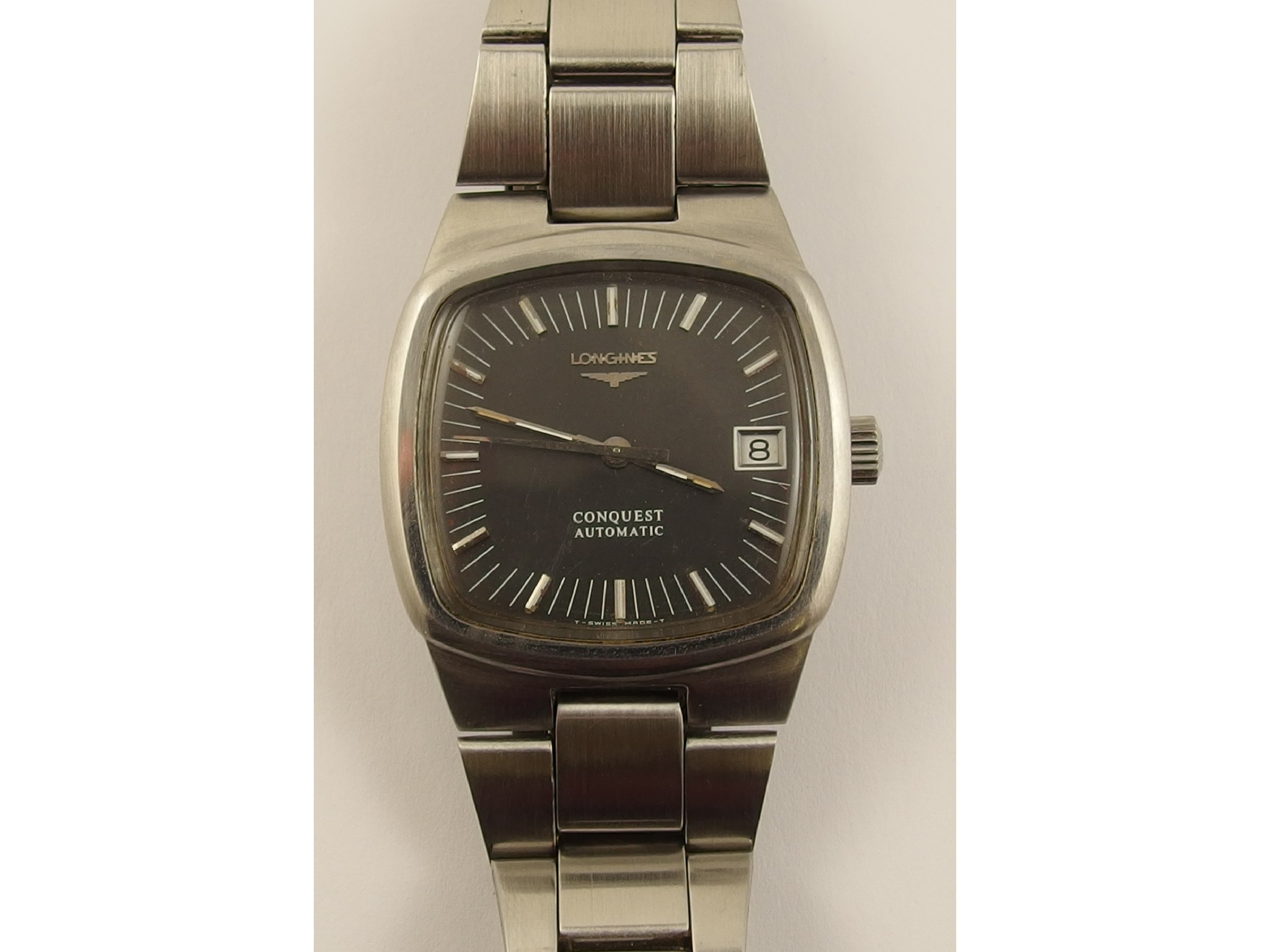 Appraisal: A stainless steel Longines Conquest Automatic the reverse stamped with