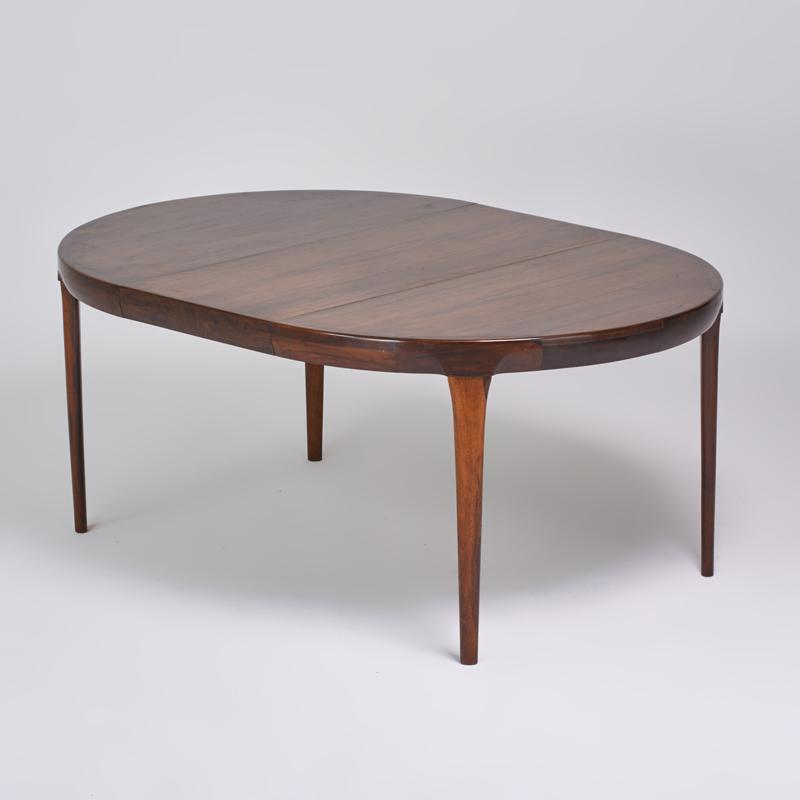 Appraisal: DANISH Rosewood extension table s Unmarked x two leaves