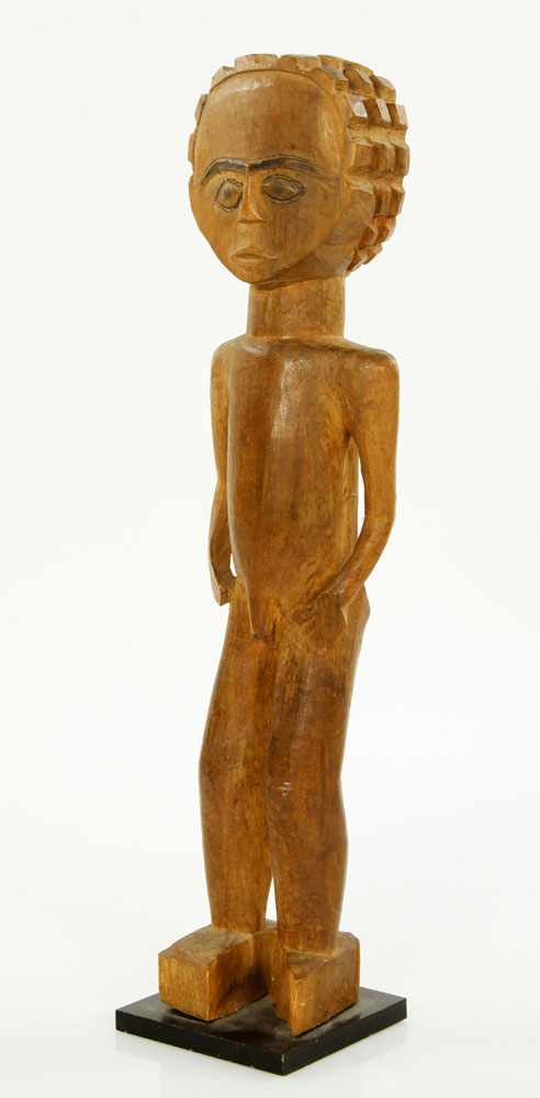 Appraisal: - Standing Carved Figure Standing carved figure possibly Pre-Columbian carved