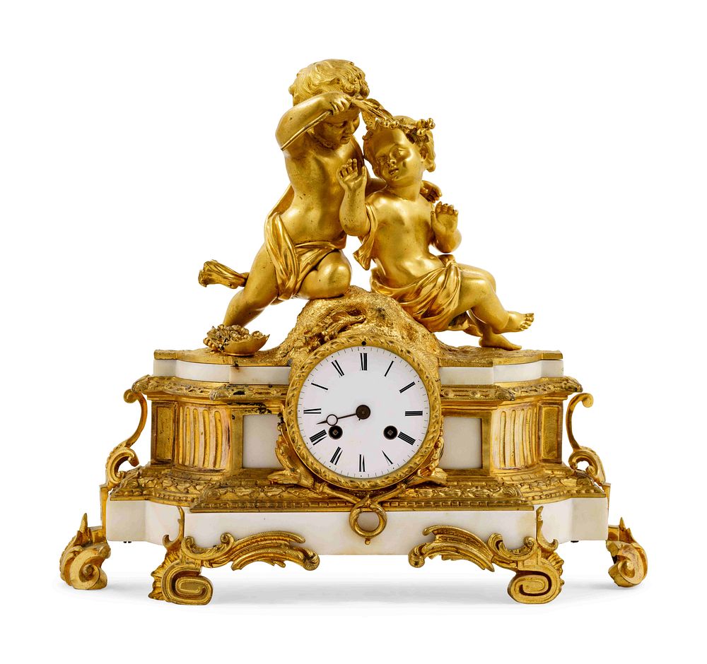 Appraisal: A Louis XV Style Gilt Bronze Mounted White Marble Figural