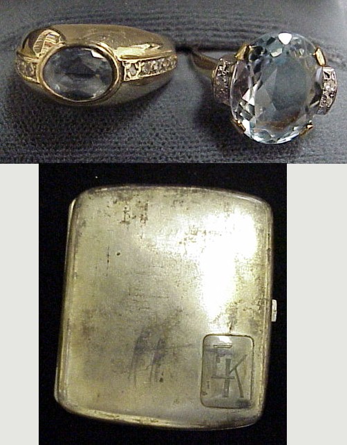 Appraisal: JEWELRY K yellow gold aquamarine and diamond ring set with