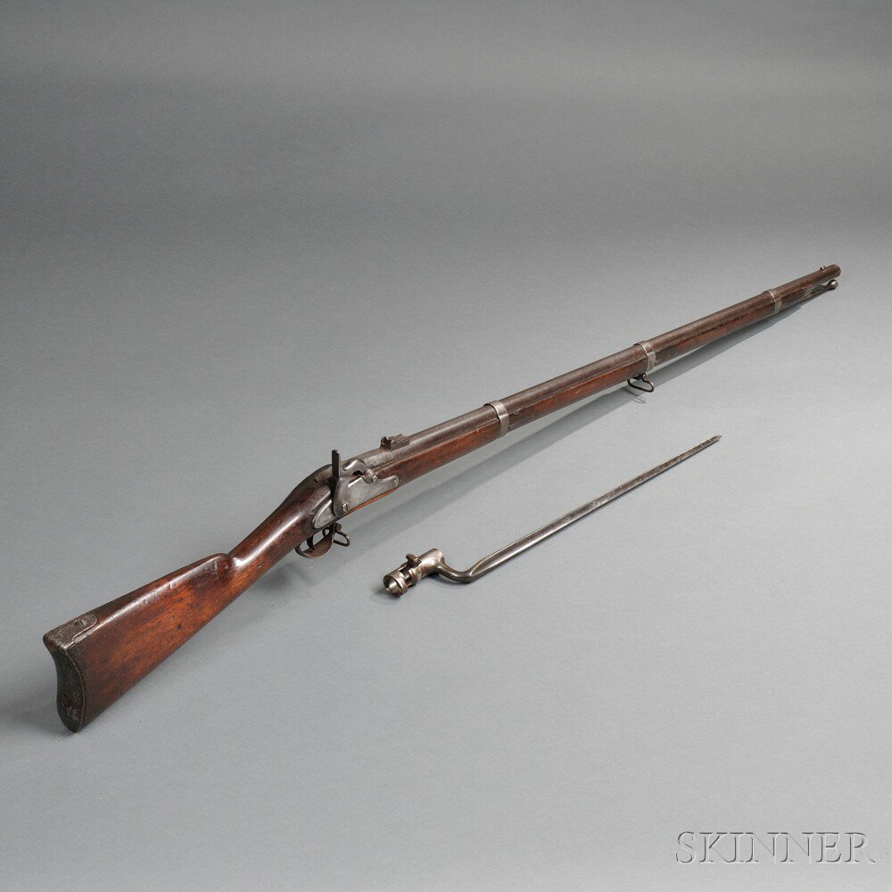 Appraisal: Model Springfield Rifle-musket with Bayonet c walnut stock with light