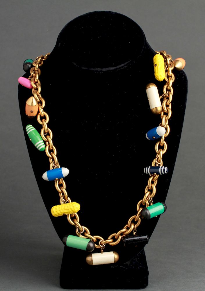 Appraisal: Chanel Peanuts Pills Runway Charm Necklace Chanel rare runway Peanuts