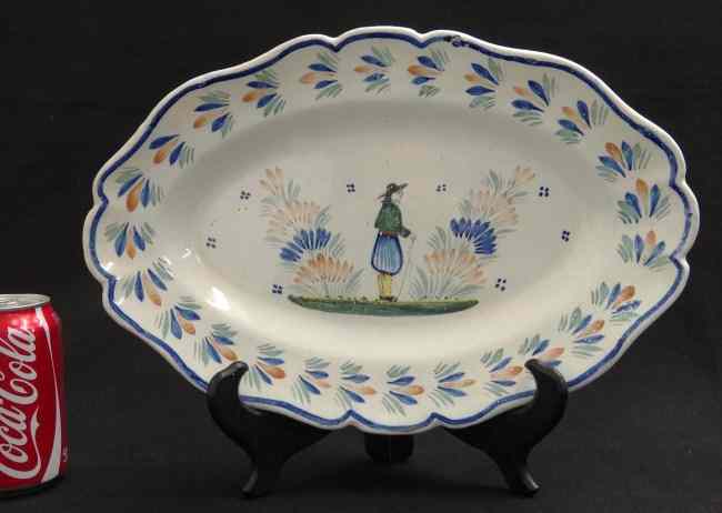 Appraisal: Quimper platter Breton peasant design By Henriot '' length Some