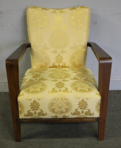 Appraisal: Art Deco Upholstered Arm Chair Nice lines and upholstery on