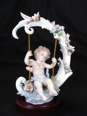 Appraisal: Lladro ''Heavenly Swing'' Limited Edition with certificate depicting cupid on