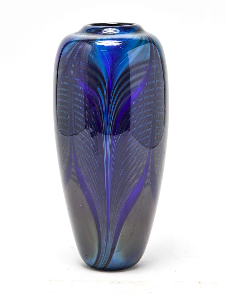 Appraisal: Randy Strong Modern Hand-Blown Art Glass Vase Randy Strong modern