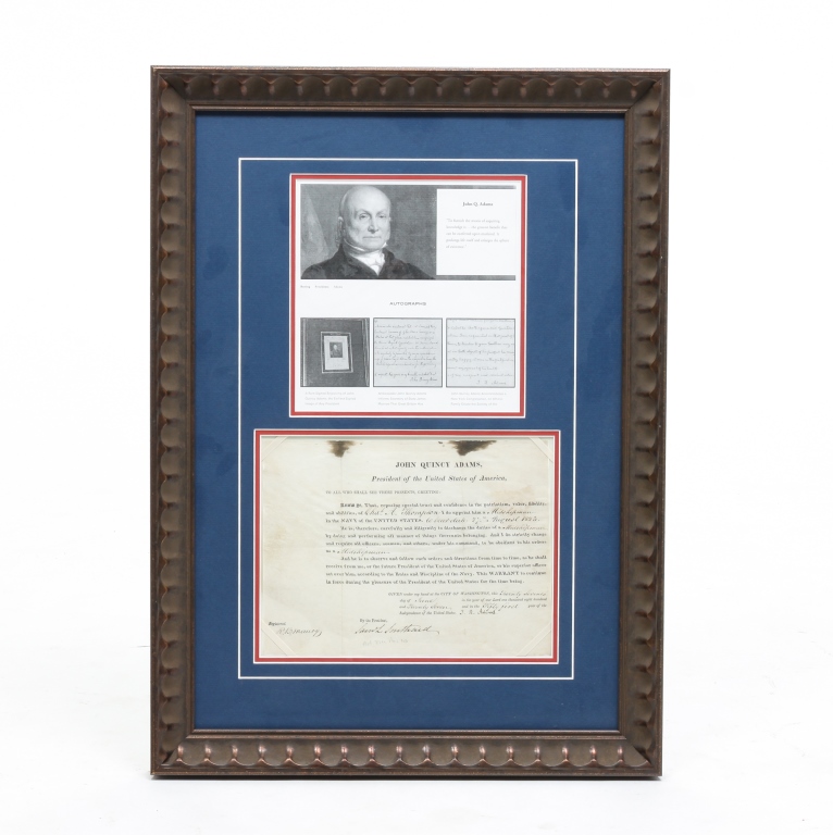 Appraisal: JOHN QUINCY ADAMS SIGNATURE John Quincy Adams - Sixth president