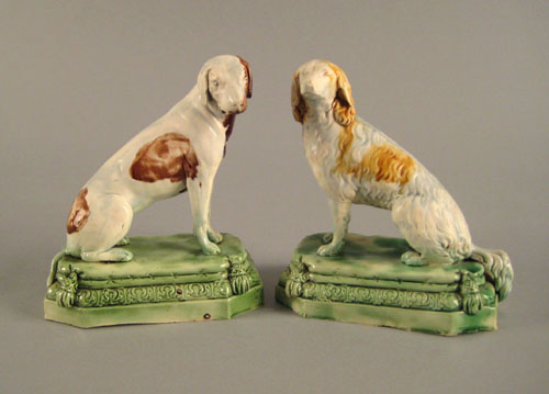 Appraisal: Pair of Ralph Wood Staffordshire figures of seated hounds ca