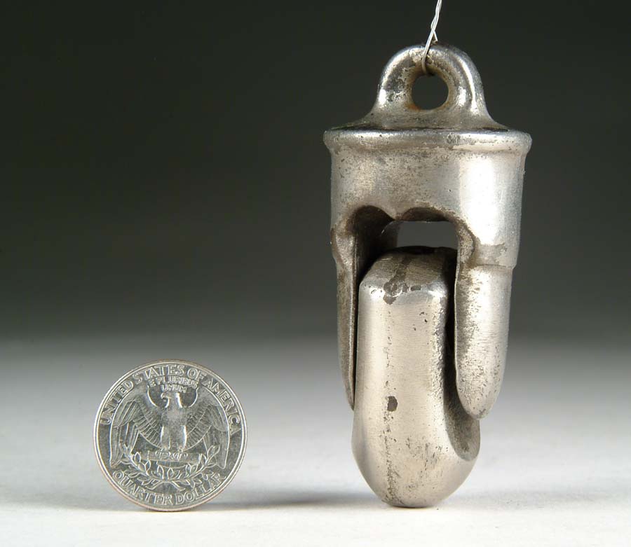 Appraisal: LARGE BLANK SHOOTER BOMB Maker unknown Circa Nickel-plated bomb that