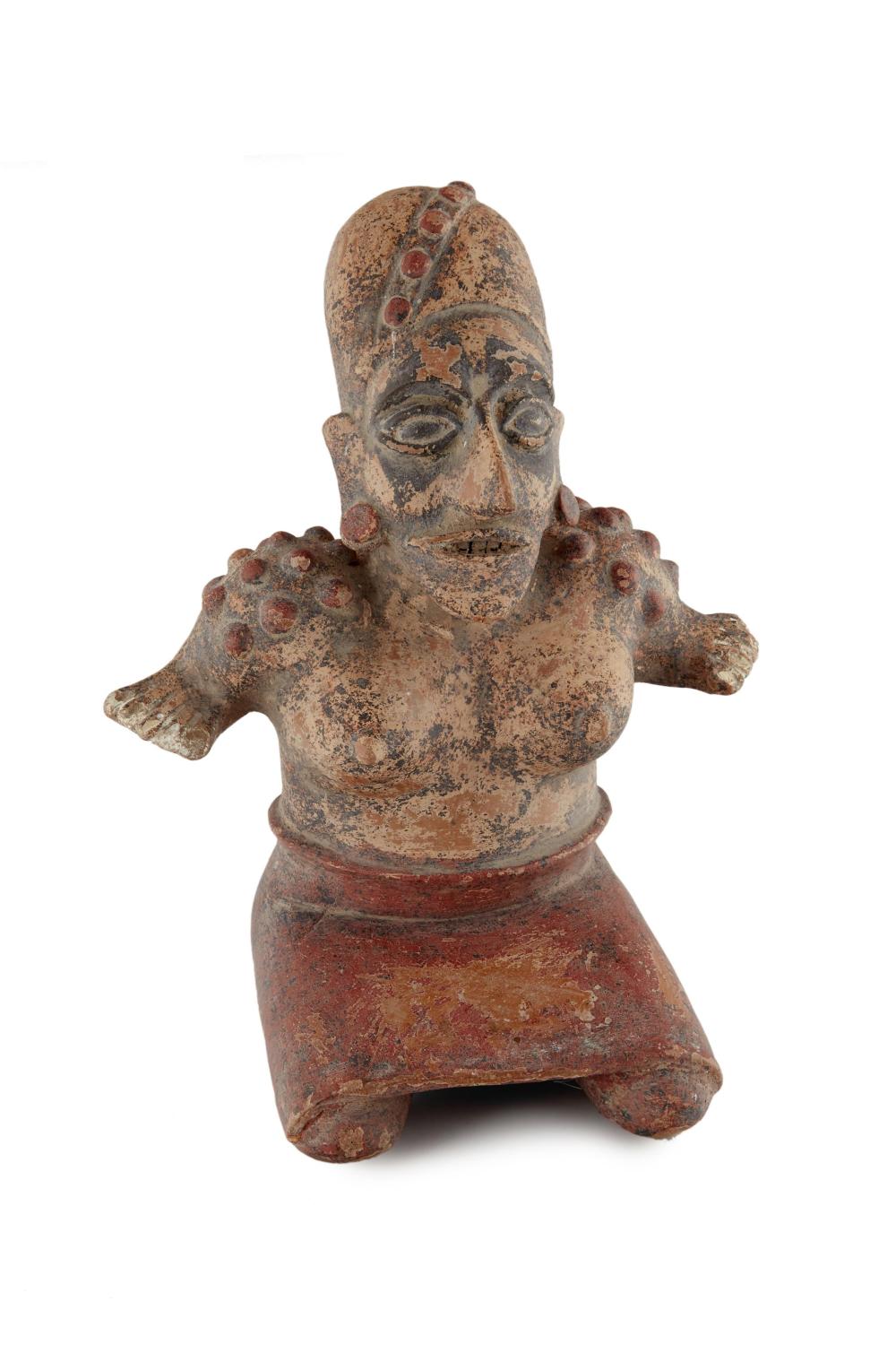 Appraisal: A Jalisco redware figure of a seated woman Pre-historic Mexican