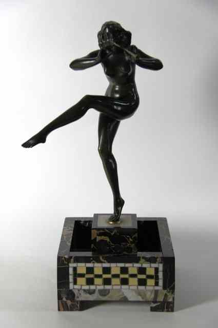 Appraisal: Pierre Le Faguays Dancer with flute signed to the plinthAn