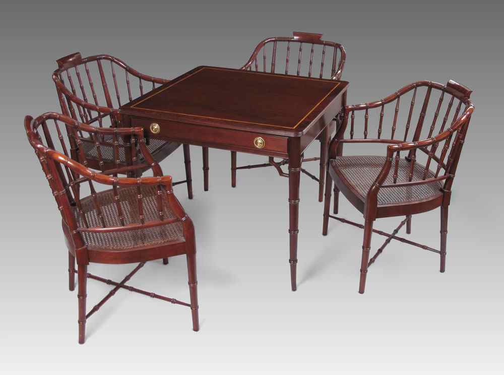 Appraisal: A FINE GAME TABLE AND CHAIRS BY COUNCILL FURNITURE Single