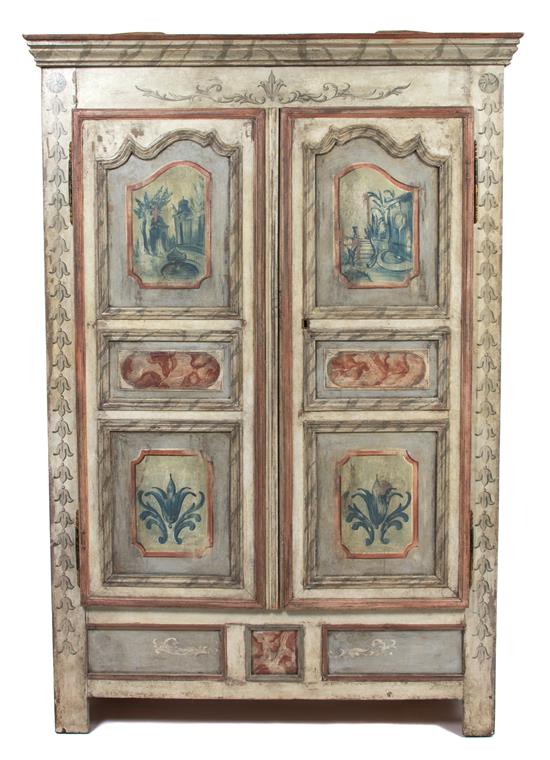 Appraisal: Sale Lot A Continental Painted Wood Armoire th century Height