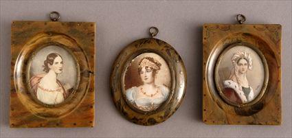 Appraisal: THREE FRENCH OVAL PORTRAIT MINIATURES OF EMPRESS JOSEPHINE AND TWO