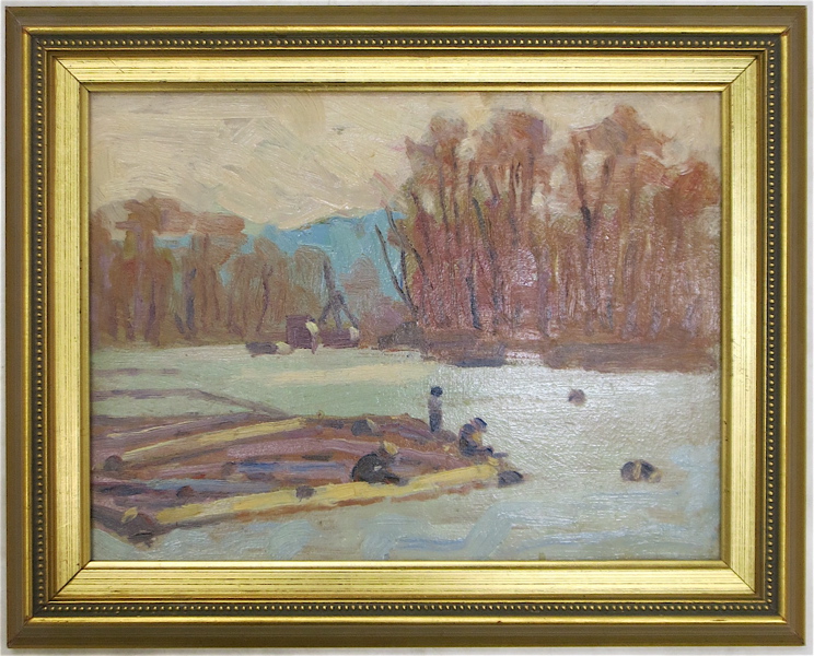 Appraisal: ATTRIBUTED TO CARL HALL OIL ON BOARD Oregon Washington DC